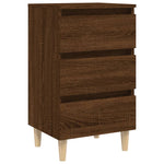 ZNTS Bed Cabinet with Solid Wood Legs Brown Oak 40x35x69 cm 813138