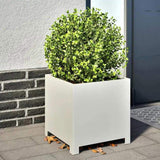 Garden Planter White 40x40x40 cm Steel 851201