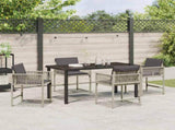 Garden Dining Set 5 pcs Light Grey Poly Rattan 3380762
