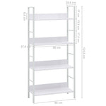 4-Layer Book Shelf White 60x27.6x124.5 cm Engineered Wood 288224