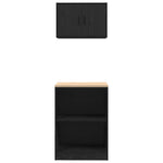 ZNTS Garage Cabinets 2 pcs Black Engineered Wood 3328279