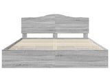 Bed Frame with Drawer Grey Sonoma 140 x 200 cm Engineer Wood 3413413