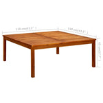 ZNTS Garden Coffee Table 110x110x45 cm Solid Acacia Wood 316397