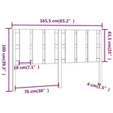 Bed Headboard White 165.5x4x100 cm Solid Wood Pine 818001