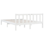 Bed Frame without Mattress White Solid Wood Double 810058