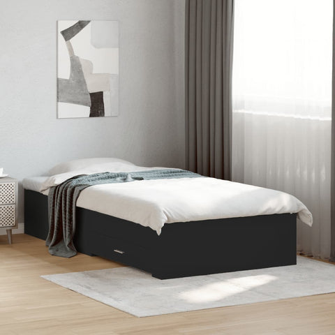 Bed Frame with Drawers without Mattress Black 75x190 cm Small Single 3280441