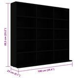 801788 CD Cabinet Black 100x23x89,5 cm Engineered Wood
