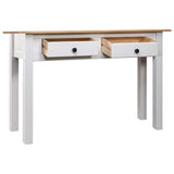282681 Console Table White 110x40x72 cm Solid Pine Wood Panama Range