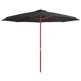 Garden Parasol with Wooden Pole 350 cm Anthracite 44529
