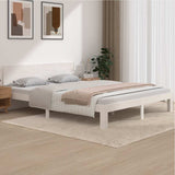Bed Frame without Mattress White Solid Wood Pine 160x200cm 810506
