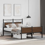 Bed Frame without Mattress Brown Oak 120x200 cm Engineered Wood 4107032