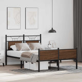 Bed Frame without Mattress Brown Oak 120x200 cm Engineered Wood 4107032