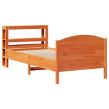 Bed Frame without Mattress Wax Brown 100x200 cm Solid Wood Pine 3306242