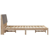 Bed Frame with Headboard Brown 120 x 190 cm Solid Pine Wood 878907