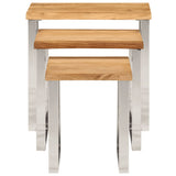 Nesting Tables 3 pcs with Live Edge Solid Wood Acacia 372761