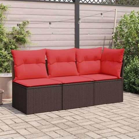 Garden Sofa 8 pcs Brown and red 172 x 62 x 69 cm Poly rattan 366241