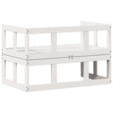 Garden Sofa Bench Extendable White Solid Wood Pine 832611