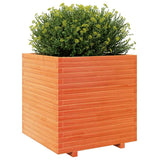 Garden Planter Wax Brown 70x70x72.5 cm Solid Wood Pine 3282586