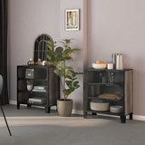 Storage Cabinets 2 pcs Grey 72x36x82 cm Metal and MDF 3095972