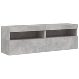 8 Piece TV Wall Cabinet Set with LED Lights Concrete Grey 3216767