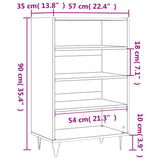 Highboard Black 57x35x90 cm Engineered Wood 827229