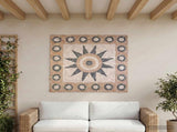 Mosaic Tiles Flower Pattern Multicolour 120 x 120 cm Marble 42033519