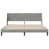 Bed Frame with Headboard Light Grey 180 x 200 cm Velvet 42027457