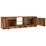 TV Cabinet with LED Lights Old Wood 120x30x36 cm Engineered Wood 856347