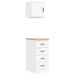 ZNTS Garage Cabinets 2 pcs White Engineered Wood 3328323