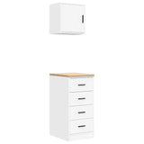 ZNTS Garage Cabinets 2 pcs White Engineered Wood 3328323