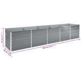 Garden Raised Bed Galvanised Steel 400x80x45 cm Grey 47056