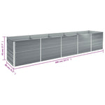 Garden Raised Bed Galvanised Steel 400x80x45 cm Grey 47056