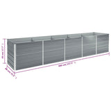Garden Raised Bed Galvanised Steel 400x80x45 cm Grey 47056