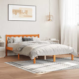 Bed Frame without Mattress Wax Brown 120x200 cm Solid Wood Pine 844808