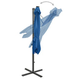 Cantilever Garden Parasol Azure Blue Polyester, Aluminium Large 312325