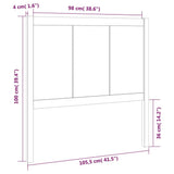 Bed Headboard 105.5x4x100 cm Solid Pine Wood 818075