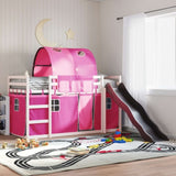 Bunk Bed without Mattress with Slide and Curtains Pink 90x200 cm 3284139