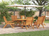 Garden Dining Set Folding 7 pcs Brown Solid Acacia Wood 3375719