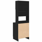 Kitchen Sideboard with Shelf 2 pcs Black Oak 60 x 50 x 180 cm 3365557