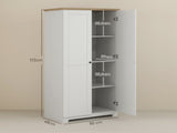 172cm Kitchen Cupboard, Freestanding Storage Cabinet with Doors and Shelves, Modern 2-Door Kitchen T3398P378085