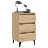 Bed Cabinet with Metal Legs Sonoma Oak 40x35x69 cm 805911