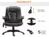 6-Point Massage Office with Seat Heated for Home Office, PU Leather High Back Executive Desk T3398P328215