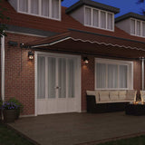 Manual Retractable Awning with LEDs Brown 600x300 cm 3310222