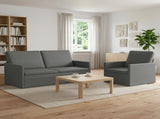Sofa Set 2 pcs Dark Grey Fabric 3433149