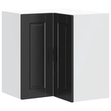 Kitchen Wall Corner Cabinet "Porto" Black Engineered Wood 854098