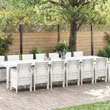 Garden Dining Set with Cushions with Cushion 15 pcs White PP 3378805