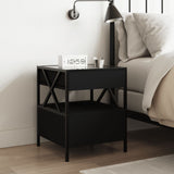 ZNTS Bedside Table with Infinity LED Black 40x40x51 cm 3284101