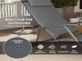 Set of Two Adjustable Back Sun Loungers - Grey T3398P320086
