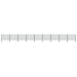 Fence Panel with Posts Iron 1557.5x120 cm Green 278669