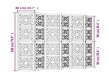 Room Divider 6 Panels Brown and Black Solid Wood Paulownia 358810